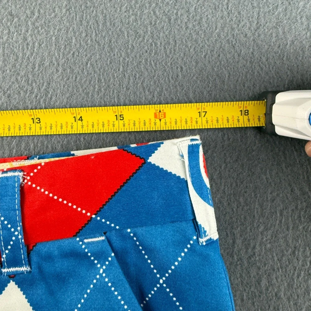 Loudmouth Chicago Cubs Shorts Men's 34 Argyle Geometric Print Golf MLB Baseball